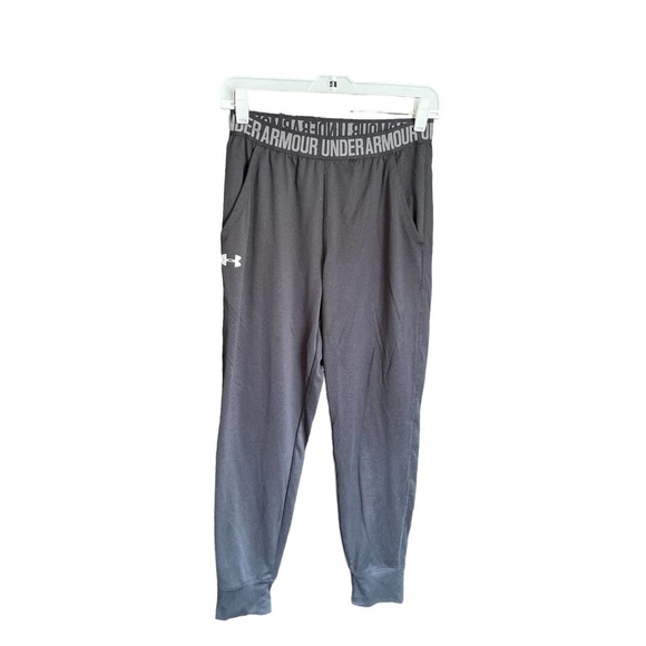 Under Armour Women's Loose Fit Jogger Pants Logo Waistband Tapered Size XS Black - Picture 1 of 4